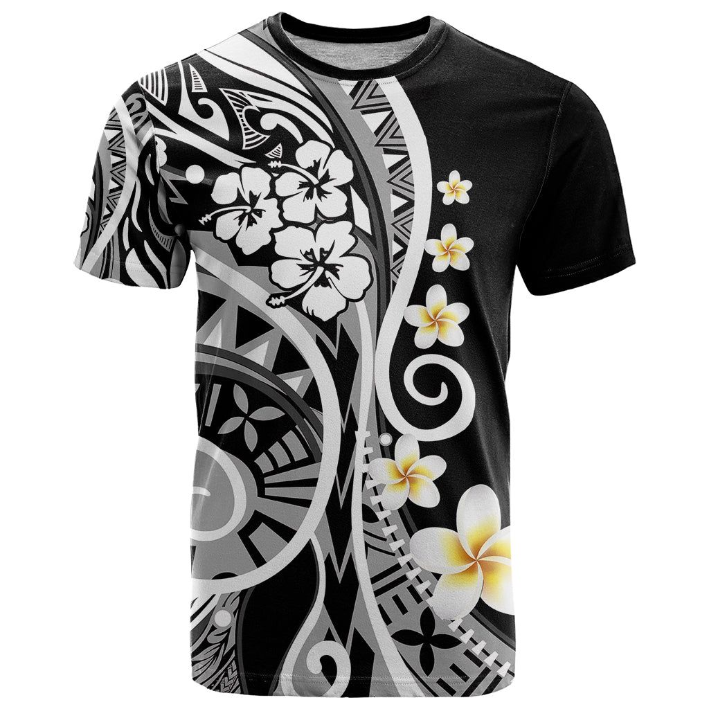 Plumeria Polynesian T Shirt Trending Black LT6 Black - Polynesian Pride