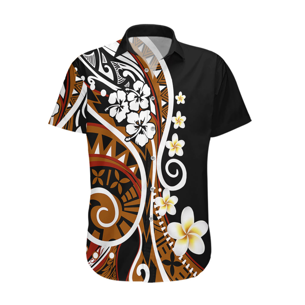 Plumeria Polynesian Hawaiian Shirt Trending Brown LT6 Brown - Polynesian Pride