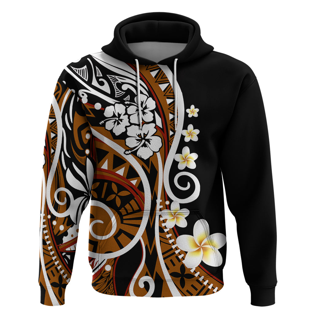 Plumeria Polynesian Hoodie Trending Brown LT6 Brown - Polynesian Pride