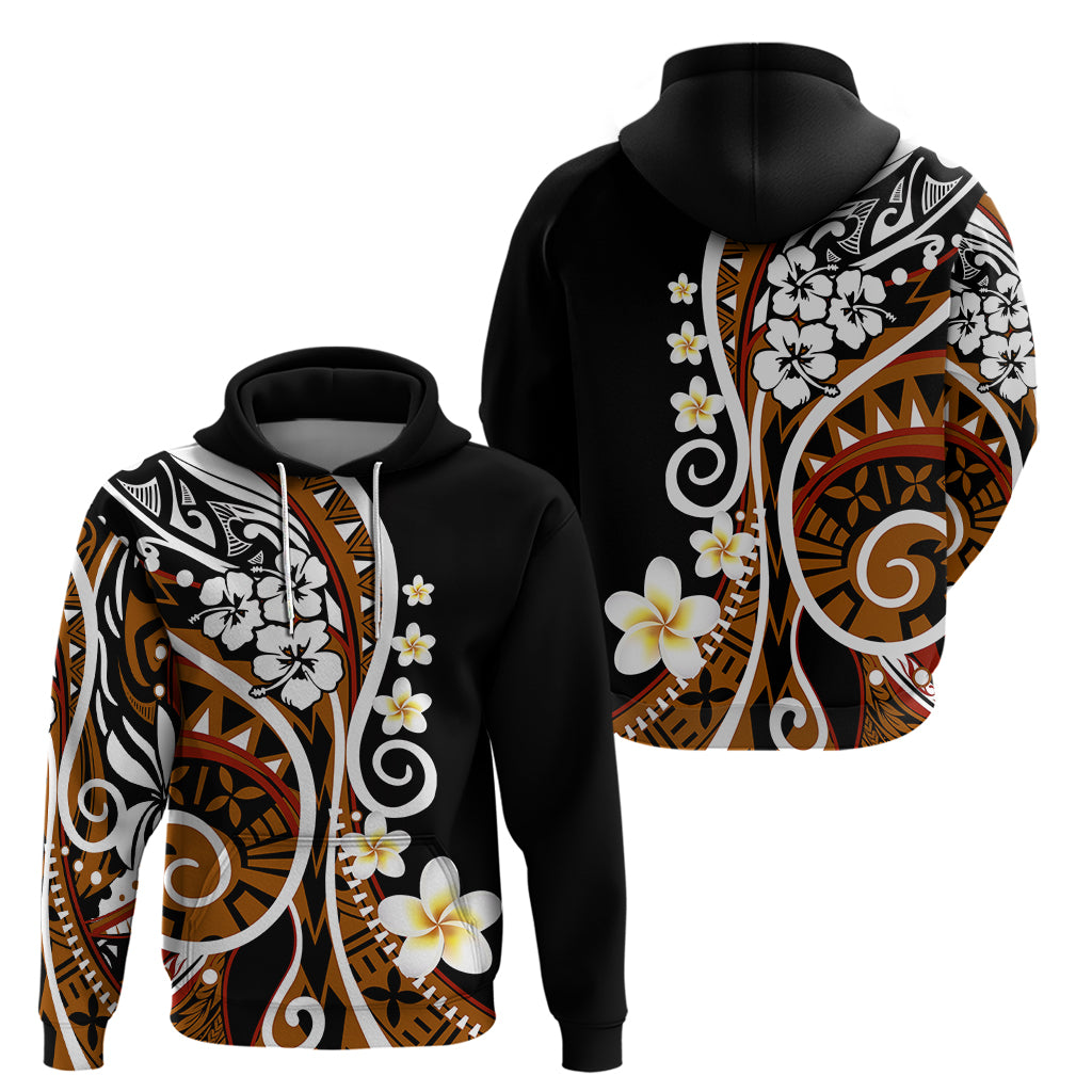 Plumeria Polynesian Hoodie Trending Brown LT6 - Polynesian Pride