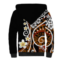 Plumeria Polynesian Sherpa Hoodie Trending Brown LT6 - Polynesian Pride