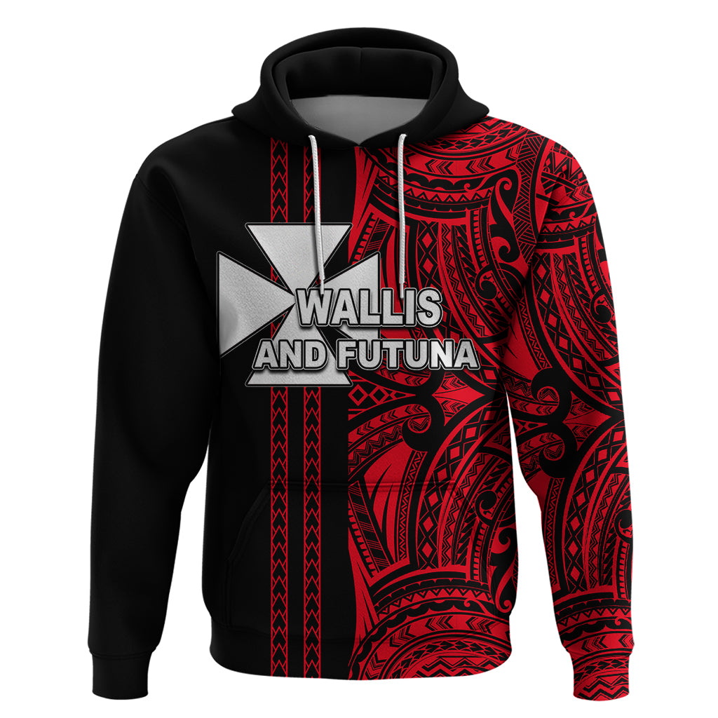 Custom Wallis and Futuna Hoodie Polynesian Tribal Red LT6 Pullover Hoodie Red - Polynesian Pride