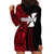 Custom Wallis and Futuna Hoodie Dress Polynesian Tribal Red LT6 - Polynesian Pride