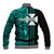 Custom Wallis and Futuna Baseball Jacket Polynesian Tribal Green LT6 - Polynesian Pride