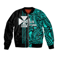 Custom Wallis and Futuna Bomber Jacket Polynesian Tribal Green LT6 Unisex Green - Polynesian Pride