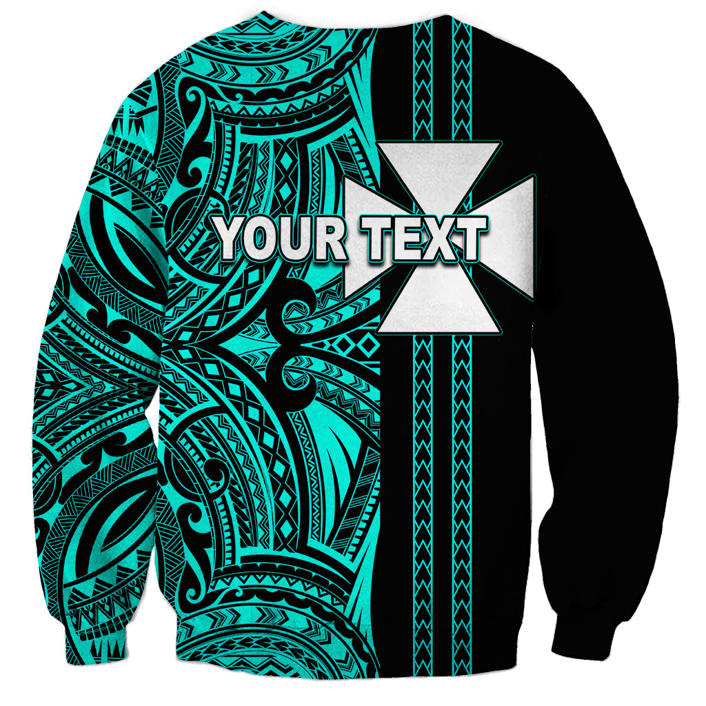 Custom Wallis and Futuna Sweatshirt Polynesian Tribal Green LT6 - Polynesian Pride