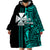 Custom Wallis and Futuna Wearable Blanket Hoodie Polynesian Tribal Green LT6 - Polynesian Pride