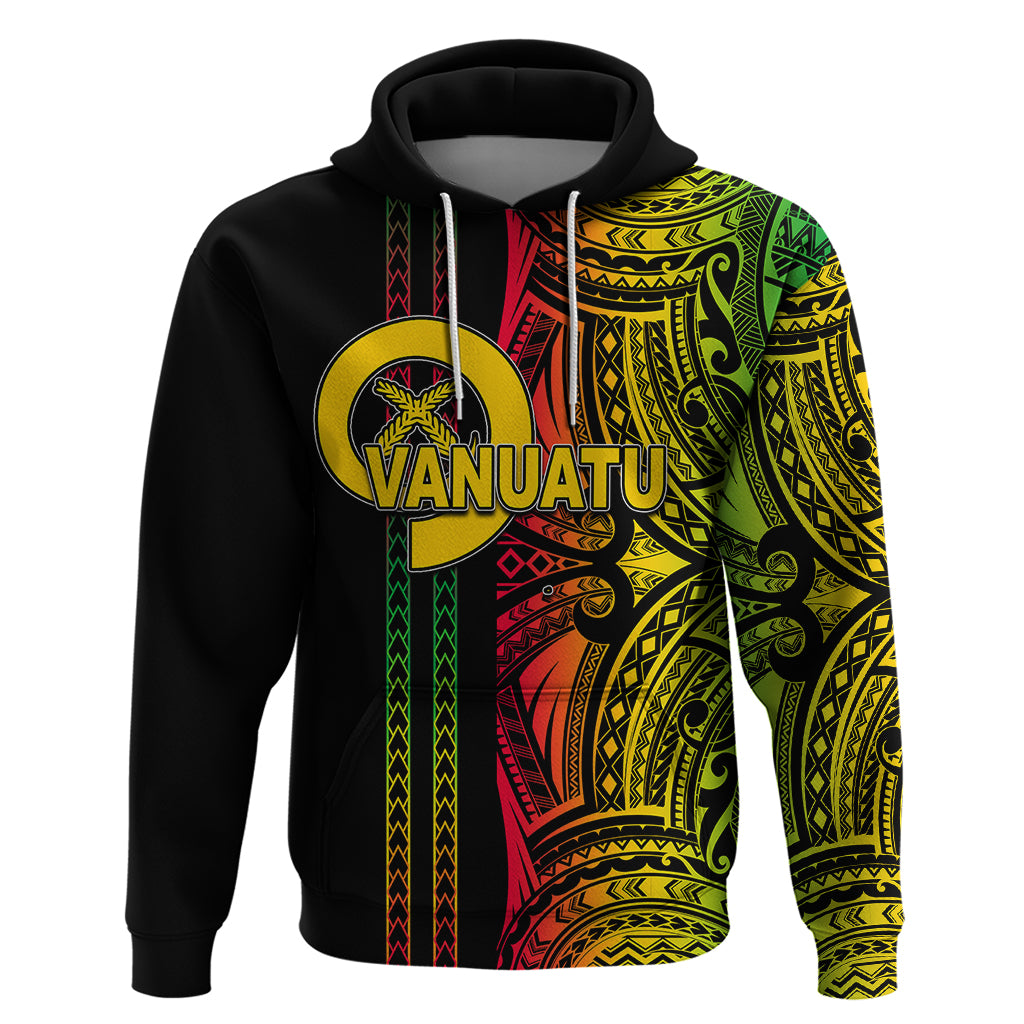 Custom Vanuatu Hoodie Polynesian Tribal LT6 Pullover Hoodie Black - Polynesian Pride