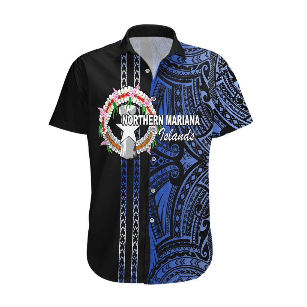 Custom Northern Mariana Islands Hawaiian Shirt Polynesian Tribal LT6 Blue - Polynesian Pride