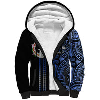 Custom Northern Mariana Islands Sherpa Hoodie Polynesian Tribal LT6 Unisex Blue - Polynesian Pride