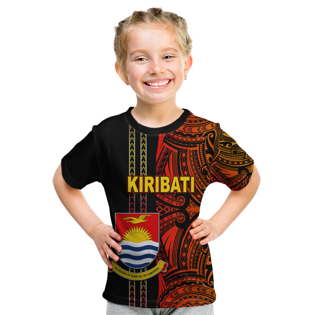 Custom Kiribati Kid T Shirt Polynesian Tribal LT6 Red - Polynesian Pride