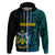 Custom Solomon Islands Hoodie Polynesian Tribal LT6 Zip Hoodie Blue - Polynesian Pride