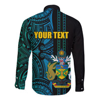 Custom Solomon Islands Long Sleeve Button Shirt Polynesian Tribal LT6 - Polynesian Pride