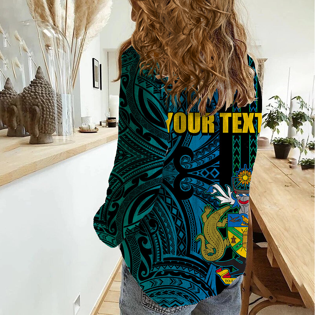 Custom Solomon Islands Women Casual Shirt Polynesian Tribal LT6 - Polynesian Pride