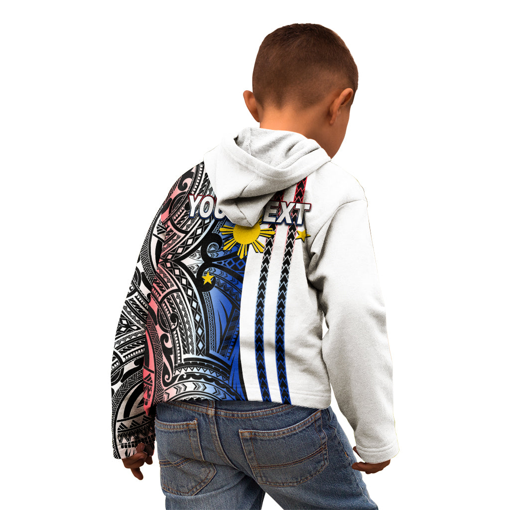 Custom Philippines Kid Hoodie Polynesian Tribal White LT6 - Polynesian Pride