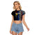 Custom Philippines Raglan Cropped T Shirt Polynesian Tribal Black LT6 Female Black - Polynesian Pride
