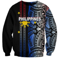 Custom Philippines Sweatshirt Polynesian Tribal Black LT6 Unisex Black - Polynesian Pride