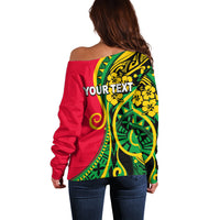 (Custom Personalised) Vanuatu Off Shoulder Sweater Polynesian Patterns LT6 - Polynesian Pride