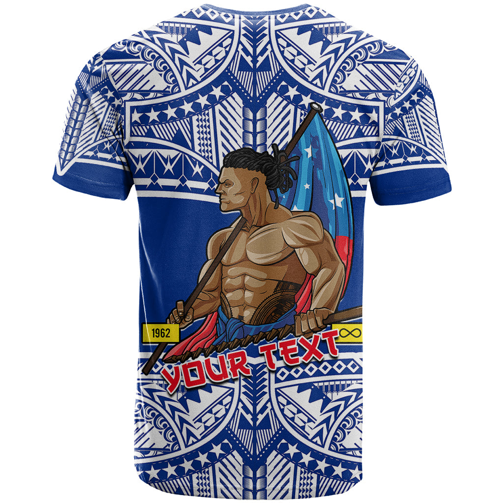 Custom Samoa Pride T Shirt Tribal Patterns Blue LT6 - Polynesian Pride