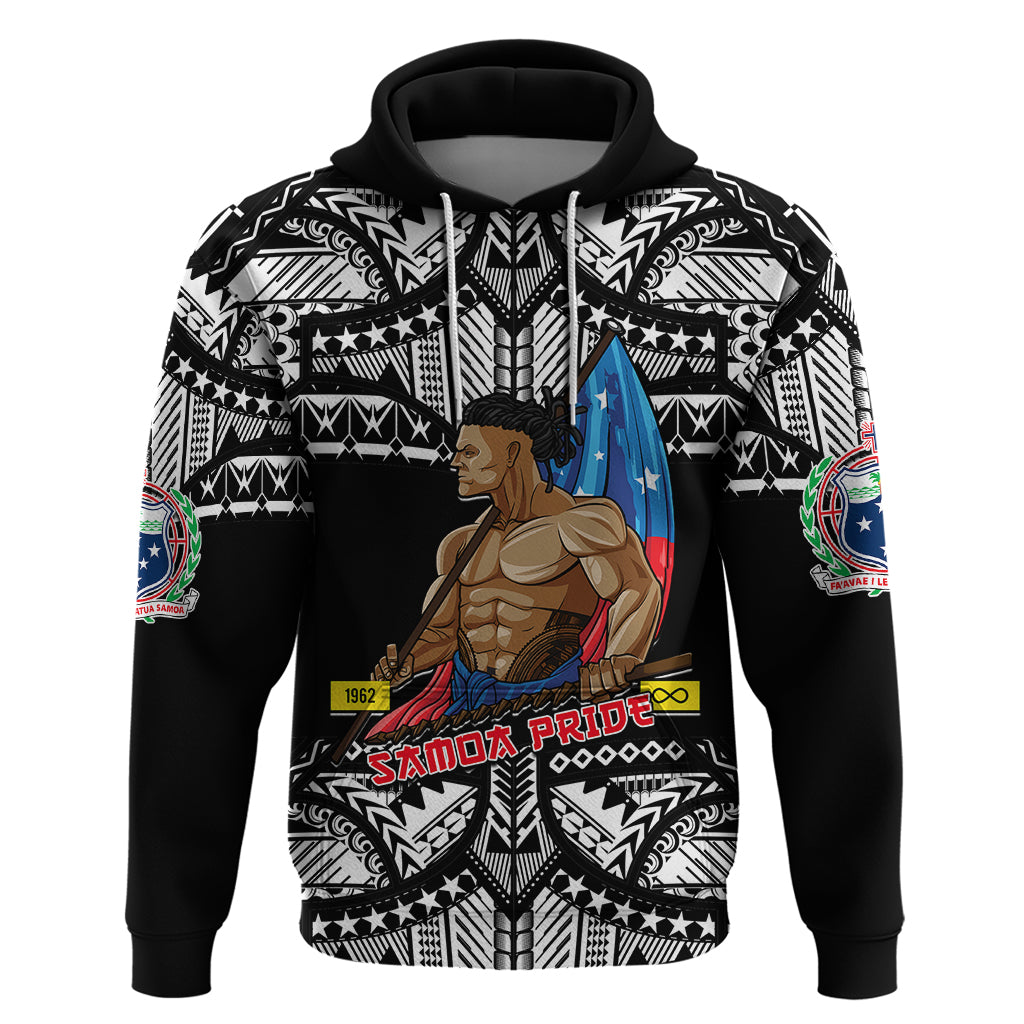 Custom Samoa Pride Hoodie Tribal Patterns Black LT6 Pullover Hoodie Black - Polynesian Pride