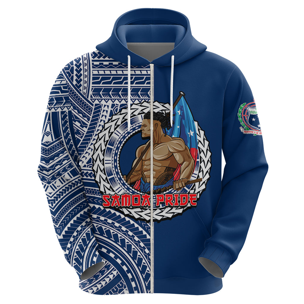 Custom Samoa Pride Hoodie Polynesian Patterns Blue LT6 - Polynesian Pride