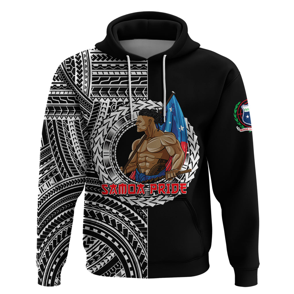 Custom Samoa Pride Hoodie Polynesian Patterns Black LT6 Pullover Hoodie Black - Polynesian Pride