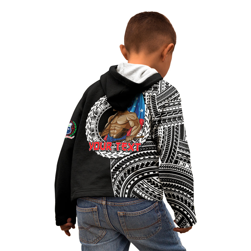 (Custom Personalised) Samoa Pride Kid Hoodie Polynesian Patterns Black LT6 - Polynesian Pride