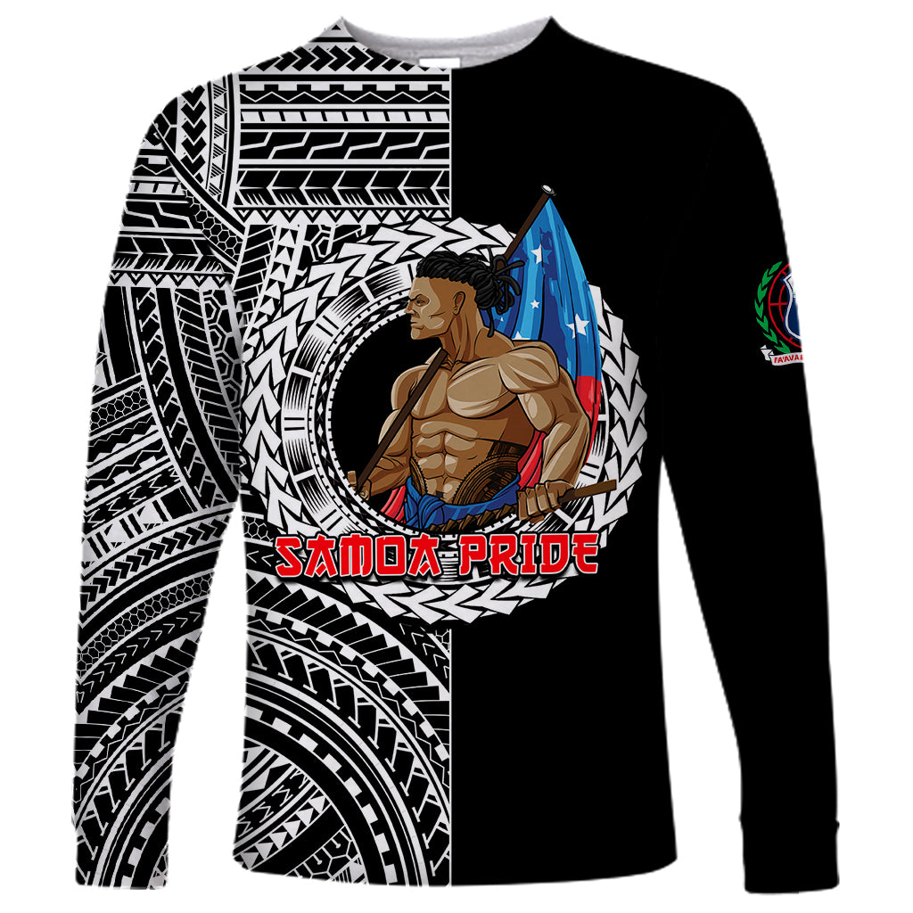 (Custom Personalised) Samoa Pride Long Sleeve Shirt Polynesian Patterns Black LT6 Unisex Black - Polynesian Pride