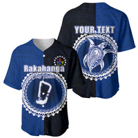Custom Rakahanga Of Cook Islands Baseball Jersey Mix Half Black LT6 - Polynesian Pride