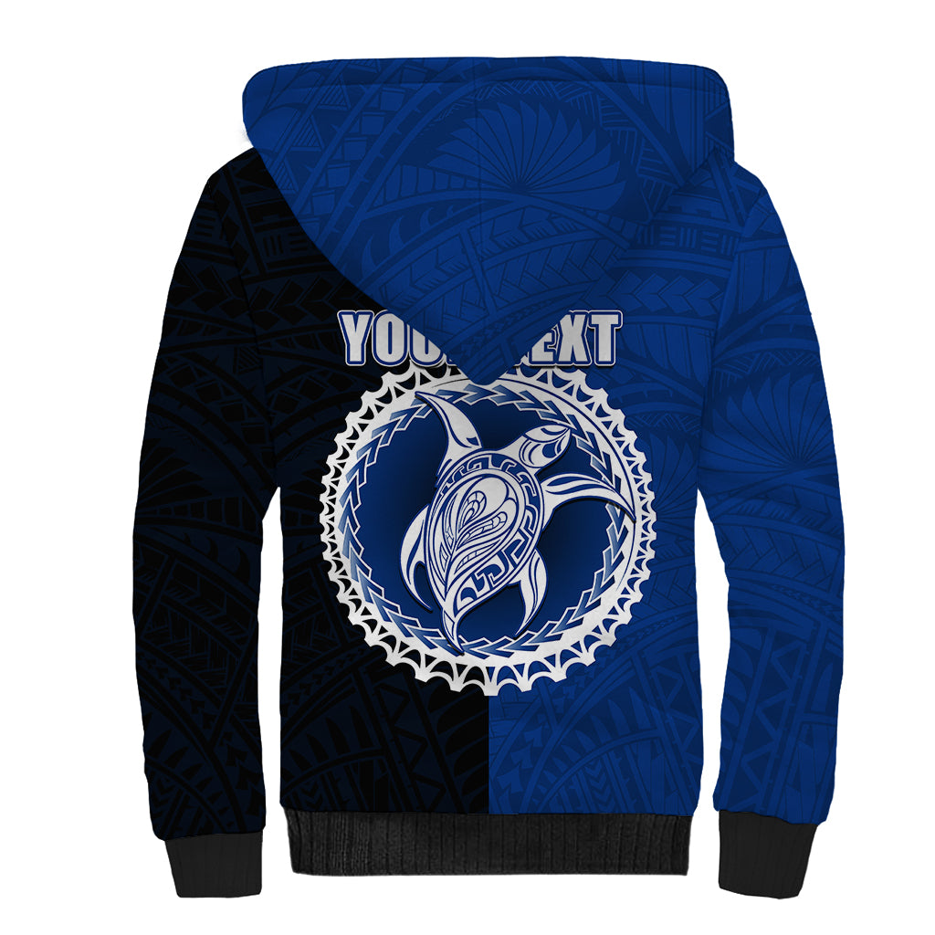 Custom Rakahanga Of Cook Islands Sherpa Hoodie Mix Half Black LT6 - Polynesian Pride