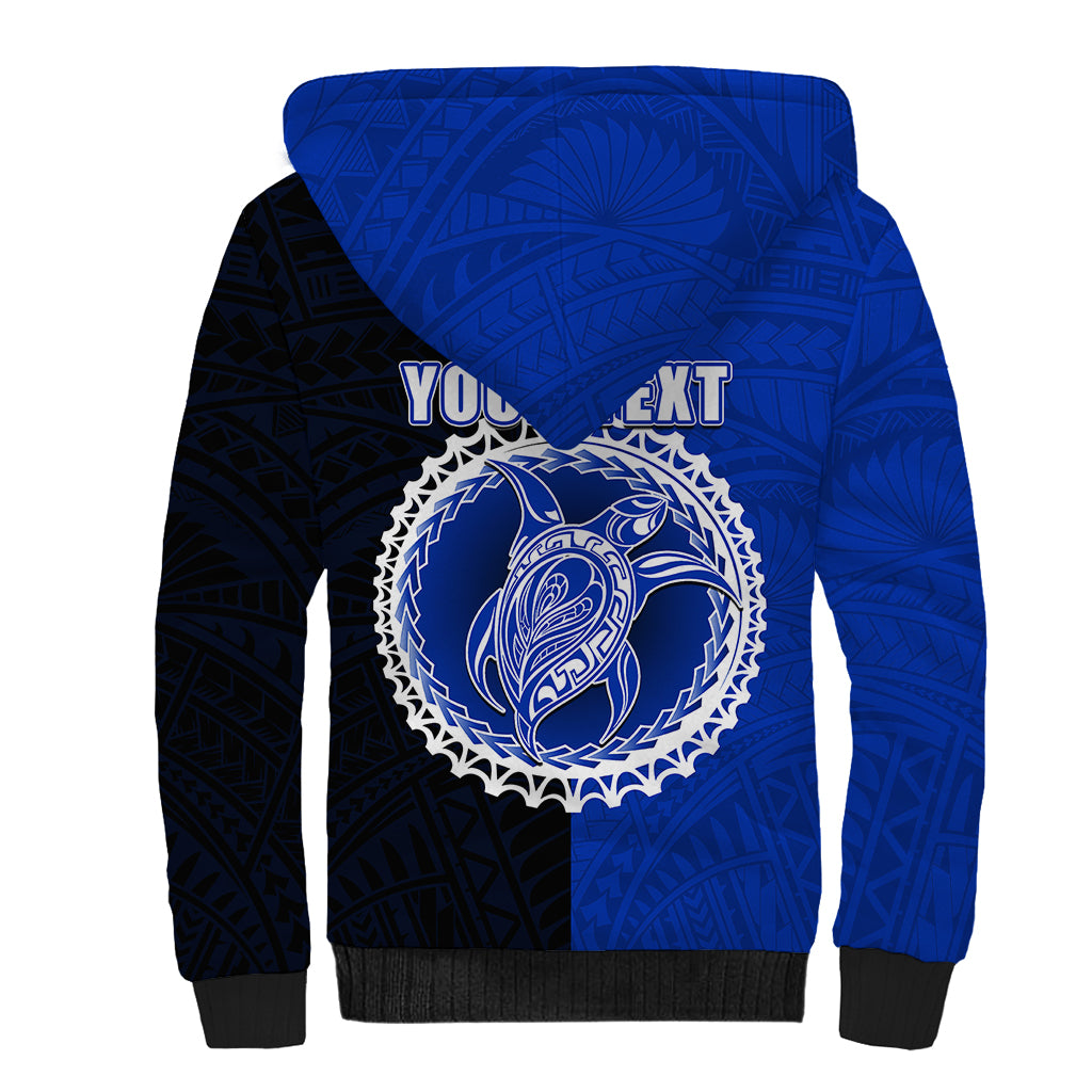 Custom Pukapuka Of Cook Islands Sherpa Hoodie Mix Half Black LT6 - Polynesian Pride