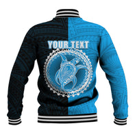 Custom Mauke Of Cook Islands Baseball Jacket Mix Half Black LT6 - Polynesian Pride
