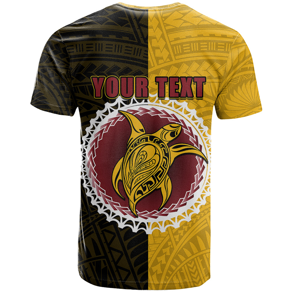 Custom Manihiki of Cook Islands T Shirt Mix Half Black LT6 - Polynesian Pride