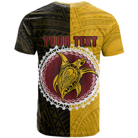 Custom Manihiki of Cook Islands T Shirt Mix Half Black LT6 - Polynesian Pride