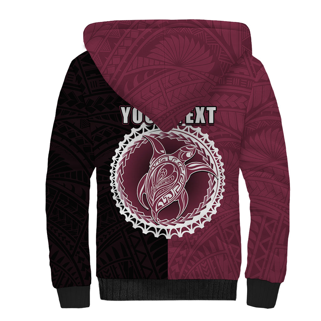 Custom Mangaia Of Cook Islands Sherpa Hoodie Mix Half Black LT6 - Polynesian Pride