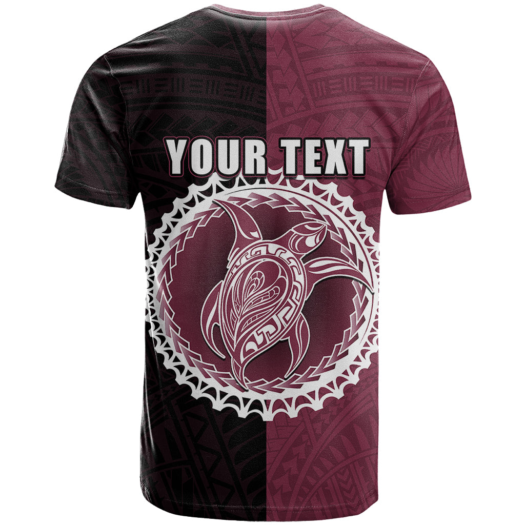 Custom Mangaia of Cook Islands T Shirt Mix Half Black LT6 - Polynesian Pride