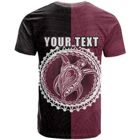 Custom Mangaia of Cook Islands T Shirt Mix Half Black LT6 - Polynesian Pride