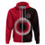 Custom Atiu of Cook Islands Hoodie Mix Half Black LT6 Zip Hoodie Red - Polynesian Pride