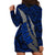 Polynesian Guam Hoodie Dress with Coat Of Arms Claws Style - Blue LT6 - Polynesian Pride