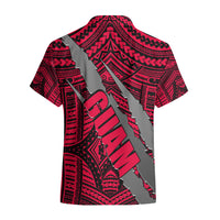 Polynesian Guam Hawaiian Shirt with Coat Of Arms Claws Style - Red LT6 - Polynesian Pride