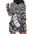 Polynesian Guam Hoodie Dress with Coat Of Arms Claws Style - White LT6 - Polynesian Pride