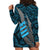 Polynesian Fiji Hoodie Dress with Coat Of Arms Claws Style - Blue LT6 - Polynesian Pride