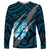 Polynesian Fiji Long Sleeve Shirt with Coat Of Arms Claws Style - Blue LT6 Unisex Blue - Polynesian Pride