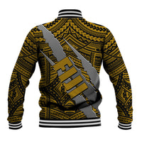 Polynesian Fiji Baseball Jacket with Coat Of Arms Claws Style - Gold LT6 - Polynesian Pride