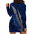 Polynesian Samoa Hoodie Dress with Coat Of Arms Claws Style - Blue LT6 - Polynesian Pride