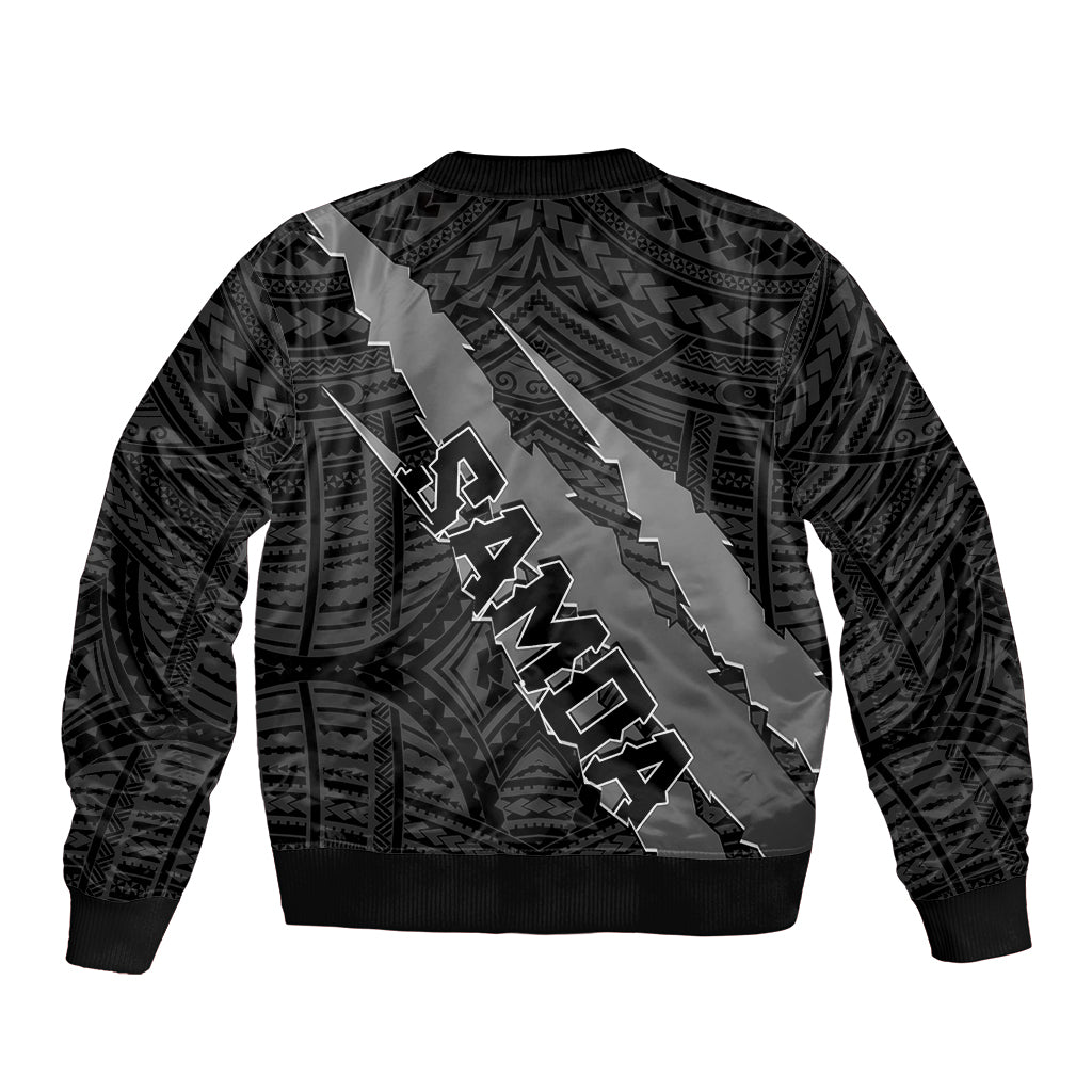 Polynesian Samoa Bomber Jacket with Coat Of Arms Claws Style - Black LT6 - Polynesian Pride