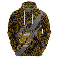 Polynesian Samoa Hoodie with Coat of Arms Claws Style Gold LT6 - Polynesian Pride