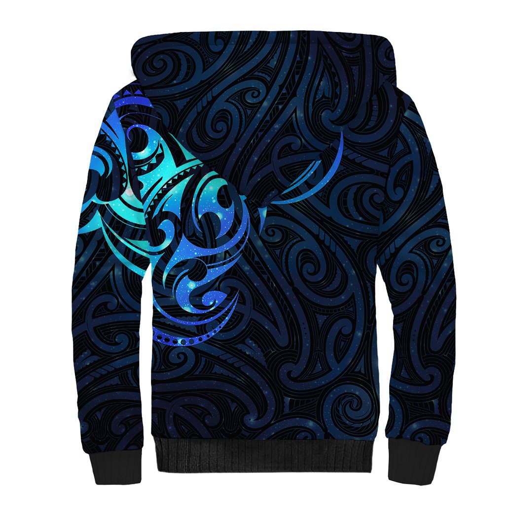 Matariki New Zealand Sherpa Hoodie Maori New Year Galaxy Sky Blue LT6 - Polynesian Pride