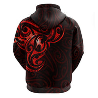 New Zealand Hoodie Maori Matariki Galaxy Sky Red LT6 - Polynesian Pride