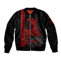 Custom Hawaii Bomber Jacket King Kamehameha Day - Red LT6 Unisex Red - Polynesian Pride